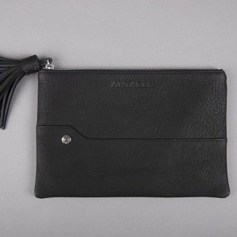 Leather clutch bag