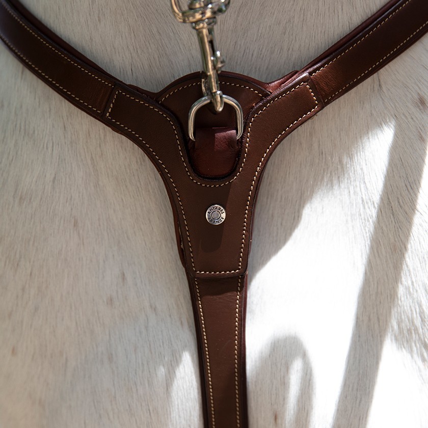 Precision Leather breastplate for double flap saddle