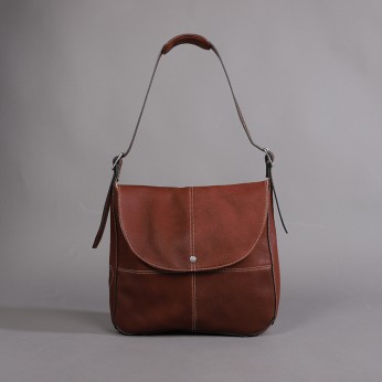 Petit sac bandoulière en cuir Milano marron