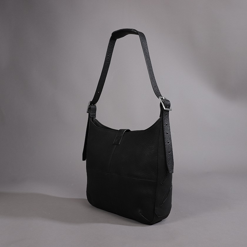 Paris black leather handbag