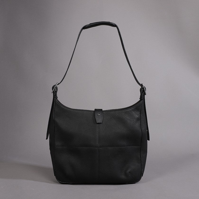 Paris black leather handbag