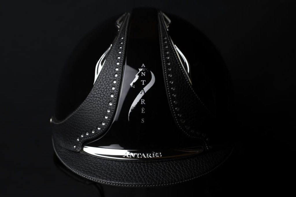 custom antarès horse riding helmets black strass